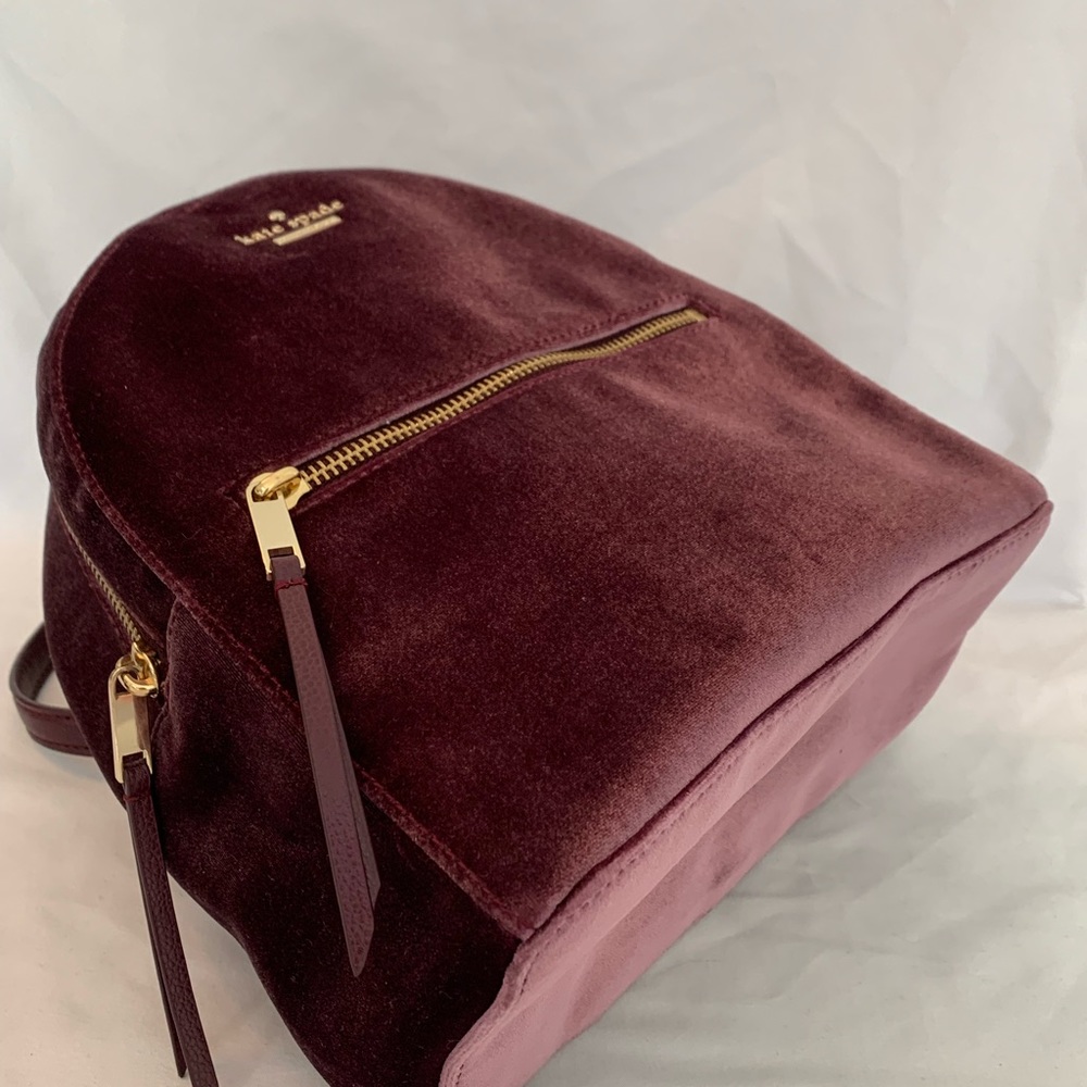 🤩RARE🤩💯% Authentic Kate Spade Dawn Place Velvet Backpack Bag - Picture 4 of 13